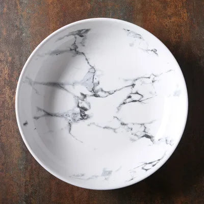 Ceramics Tableware Nordic Marbling Multiple Size Round Oval Plate Bowl Dish Pot Spoon Household Kitchen Supplies Dinnerware