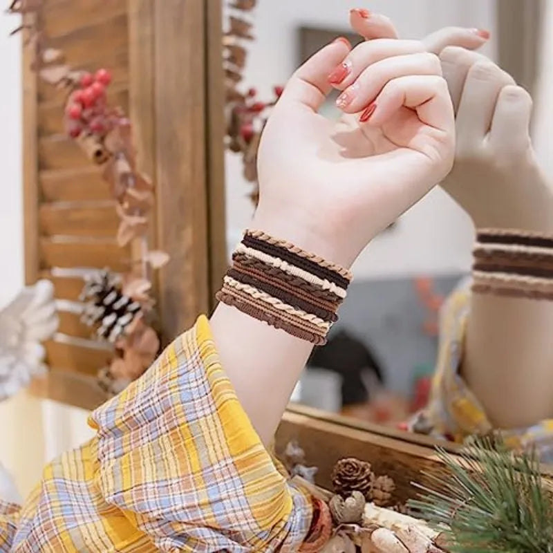 20 pieces of Bohemian headbands, brown bracelet headbands suitable for thick or thin hair, used for fixing ponytails