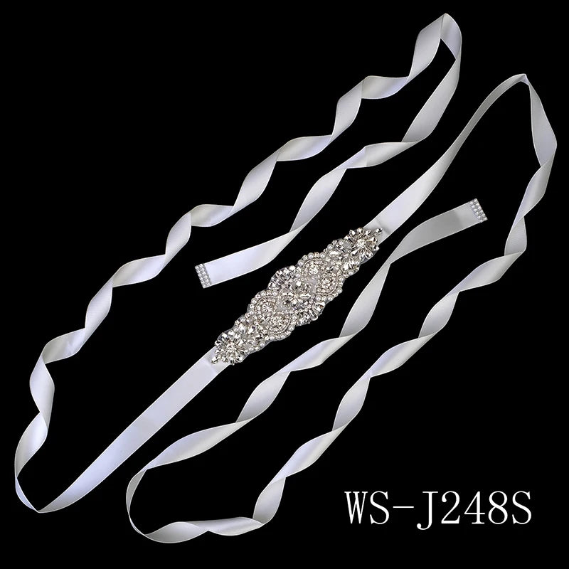 Silver Crystal Bridal Sash For Women Elegant Wedding Dress Belt With Stones New Rhinestone Pearl Bridal Belt Dresses Accessories