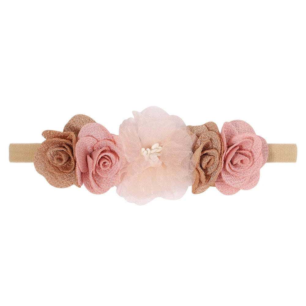 Baby Girl Headband Cute Flower Elastic Hair Band Newborn Head Toddler Headband Headwear Baby Hair Accessories Christmas Gifts