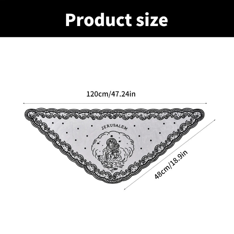 Classical Catholic Shawl Triangular Scarf Headband with Delicate Stitching for Prayer Gatherings and Fashion Accessories