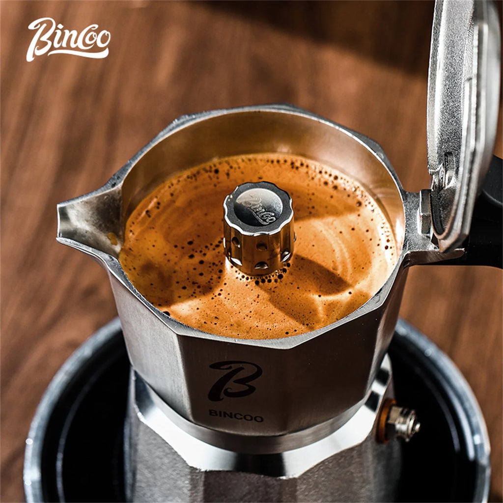 Bincoo Three-valve Moka Pot Set Stainless Steel Electric Pottery Pot Household Italian Espresso Coffee Pot Barista Accessories