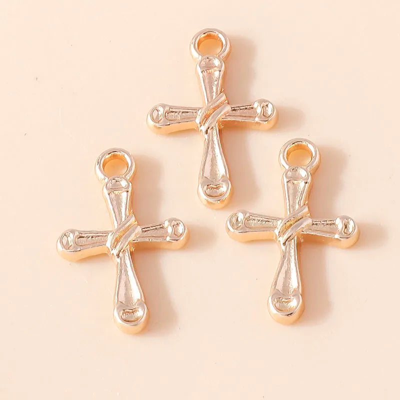 10pcs Steampunk  Crosses Charms for Jewelry Making Black Color Rose Cross Charms Pendant Necklace Keychain Diy Jewelry Findings