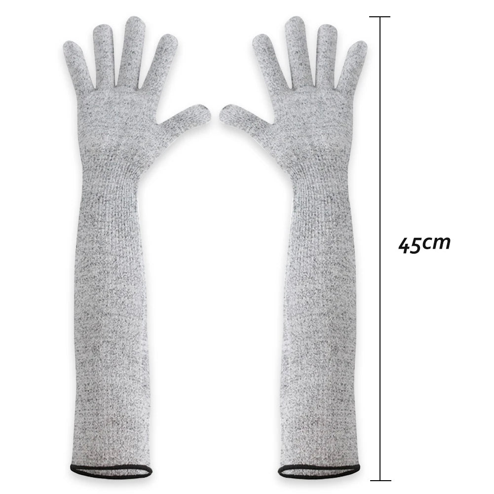 1PC Level 5 HPPE Cut Resistant Arm Sleeve Breathable Skin-friendly Food Grade Material Cut-Resistant Arm Sleeve for Outdoor Work