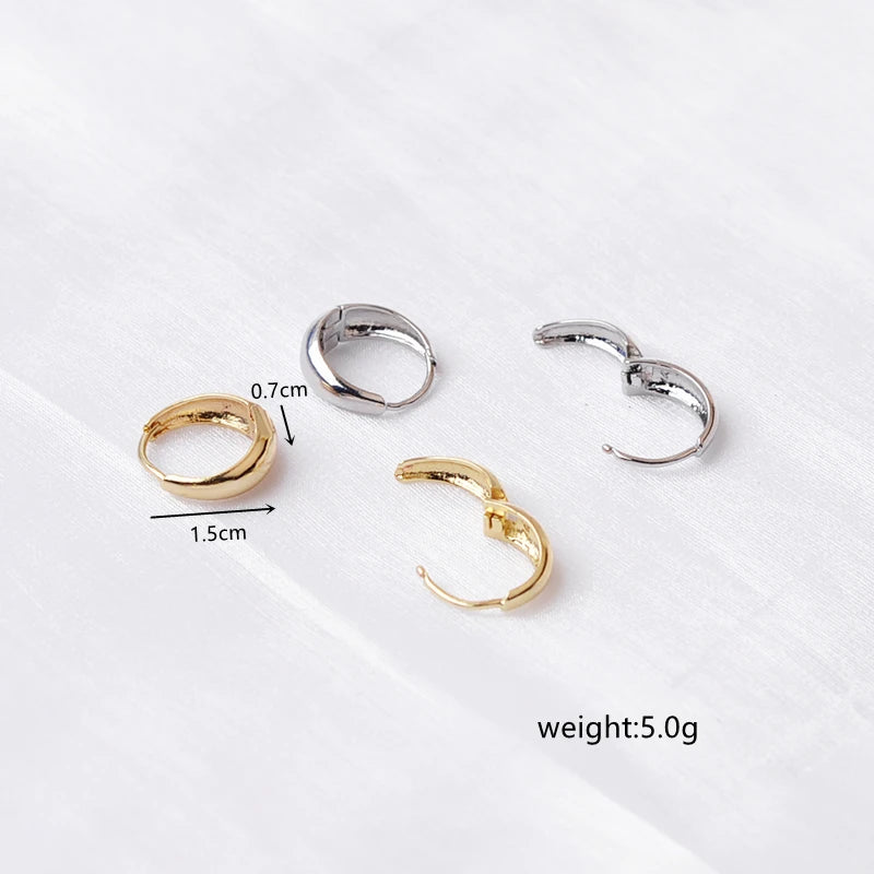 Minimalist Smooth Round Hoop Earrings for Women Trendy Geometric Gold Color Small Ear Huggie Loop Jewelry Accessories Gift