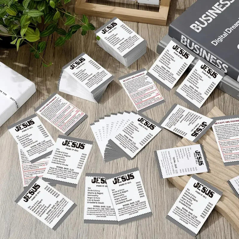 50/100 Pcs Gospel Booklet Card - Flat Illustration Pocket Bible Verse Card Prayer Postcard Poem Bookmark