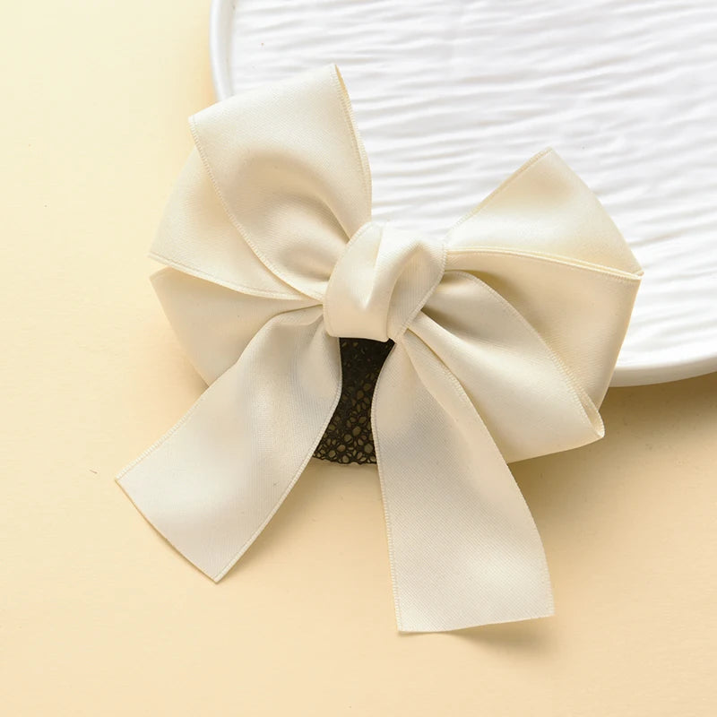 Head Flower Net Bag Professional CCB Postal Nurse Hotel Stewardess Uniform Belt Thin Online Work Tray Hair Net Bag Bow
