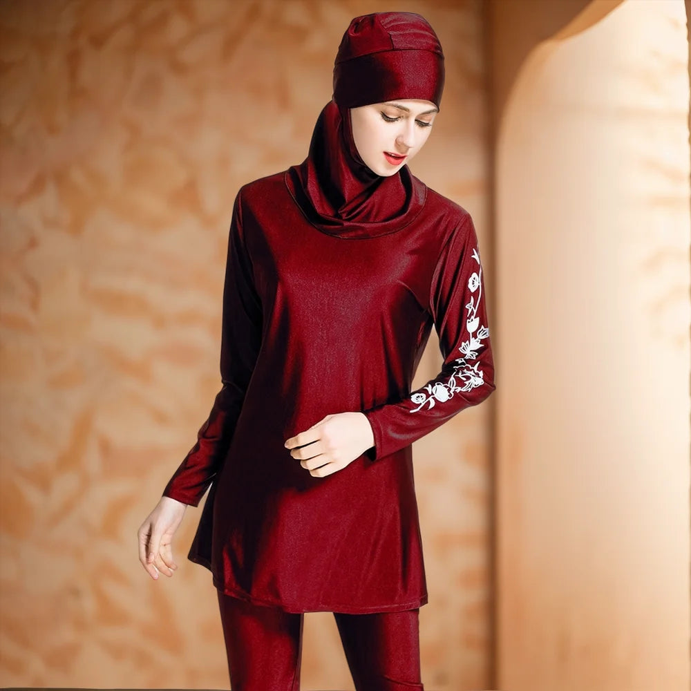 Muslim Women's Headscarf Hat Cap with Hood Middle East Style Swimwear Hui People Cultural Accessory for Ladies