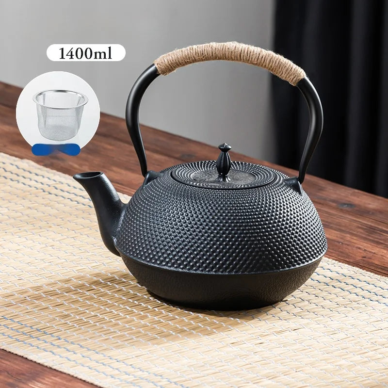 GIANXI Cast Iron Tea Pot Camping Party Around The Stove Boiling Tea Water Separation Teacup Accessories Pu 'er Tea Set