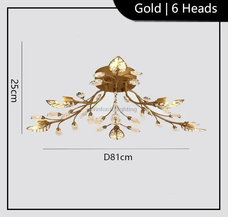 American retro crystal Ceiling lamp minimalist room bedroom dining room Nordic creative LED Ceiling lamp indoor lighting fixture