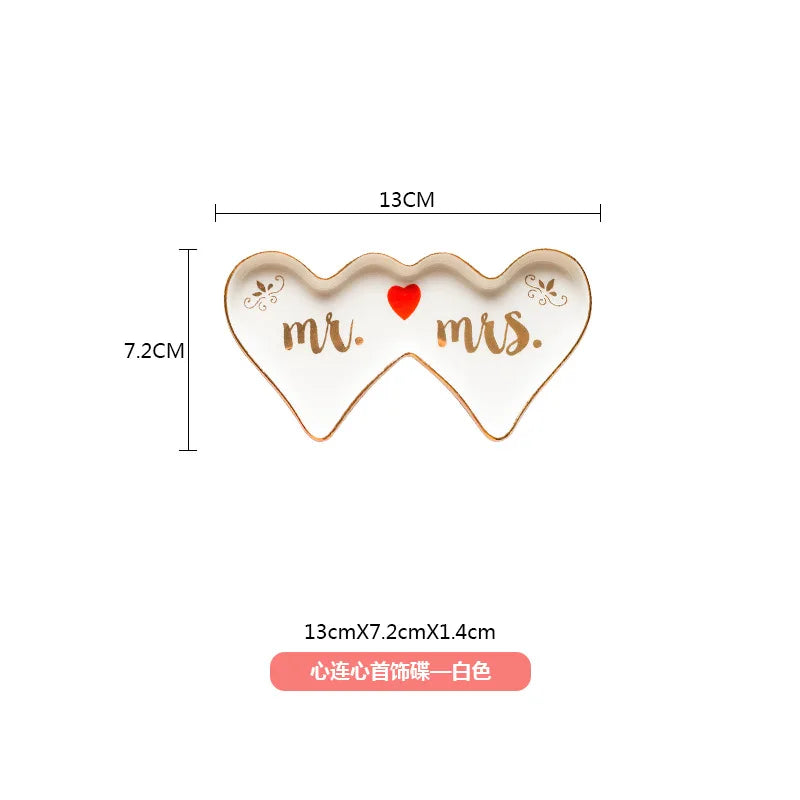 Small Decorative Ceramic Dish Plate Earrings Trays Jewelry Necklace Storage Trinket Dish Wall Plate Vanity Tray Wedding Gift