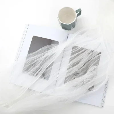 INS Wrinkled Tulle Cloth 1.2mx3m Ruffled Mesh Fabric Flower Shop Photo Background Cloth Wedding Decor Birthday Party Decorations