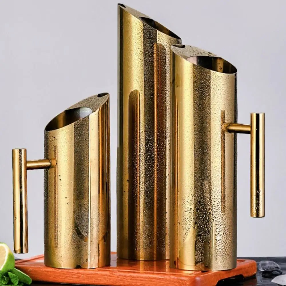 Coffee Jug 1/1.5/2L Stainless Steel Water Jug Large Capacity Straight Cold Kettle Splash Proof Silver/gold Pitcher KTV