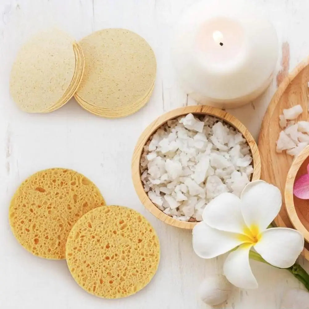 10/20/30/50Pcs Face Sponge Round Absorbent Compressed Natural Makeup Removal Exfoliating SPA Face Cleansing Cellulose Sponge Kit