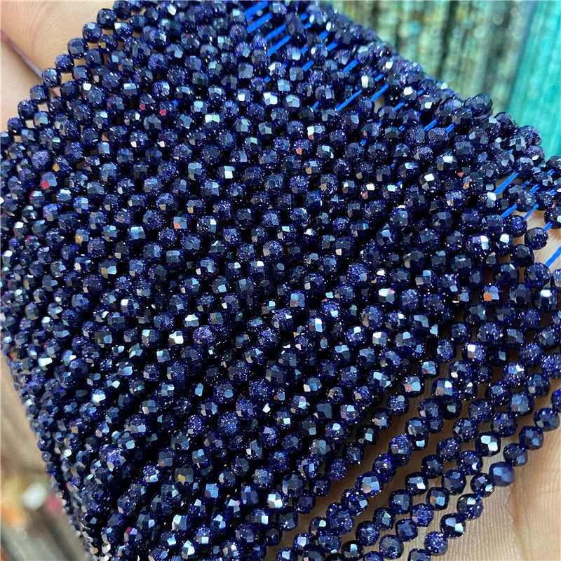 Micro Faceted Bead Natural Stone Beads Facted Green Emeralded 2 3 mm Spacer Loose Beads for Jewelry Making Necklace DIY Bracelet