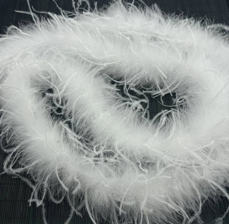1 Ply Ostrich Feathers Boa 2Meters Shawl for Party Lady Dress Decoration Scarf Clothing DIY