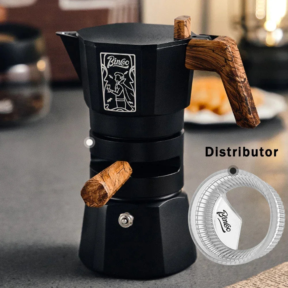2 Servings Thermostatic Double Valve Moka Pot Espresso Extraction Coffee Pot Outdoor Coffee Pot Set Barista Accessories