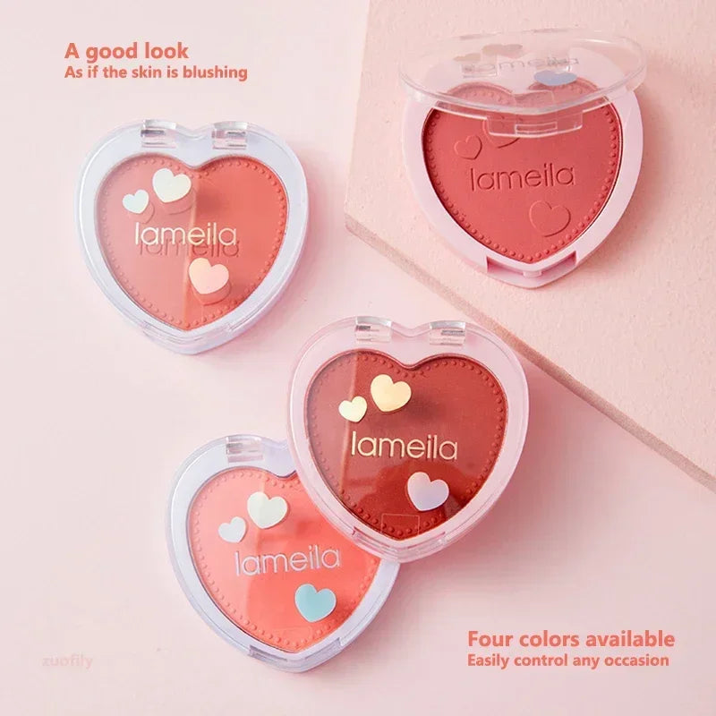 Blush Makeup Love Palette 4 Color Mineral Powder Peach Red Rouge Lasting Natural Hawthorn Cheek Tint Waterproof Blusher Cosmetic