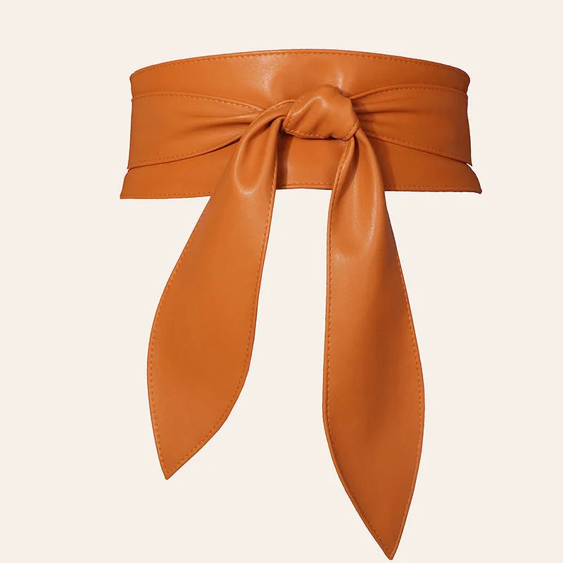 Women's Bow Wide Belt Fashion Corset Woman Decor Waistband High Quality Solid Color Girdles Ribbon Belts For Dresses YF1011