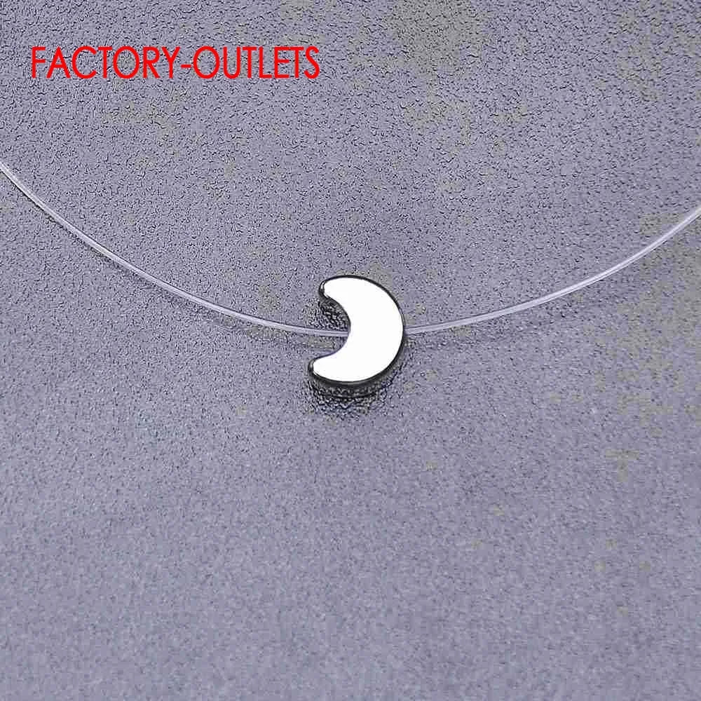 Big Sale 925 Sterling Silver Chokers Necklace Cubic Zircon Pearl CZ Round Heart Cross Moon Square Transparent Fish Line Jewelry