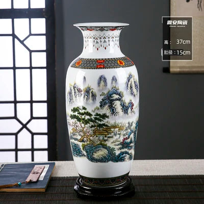 Jingdezhen Ceramic Vase Vintage Chinese Traditional Vases Home Decoration Animal Vase Fine Smooth Surface Furnishing Articles