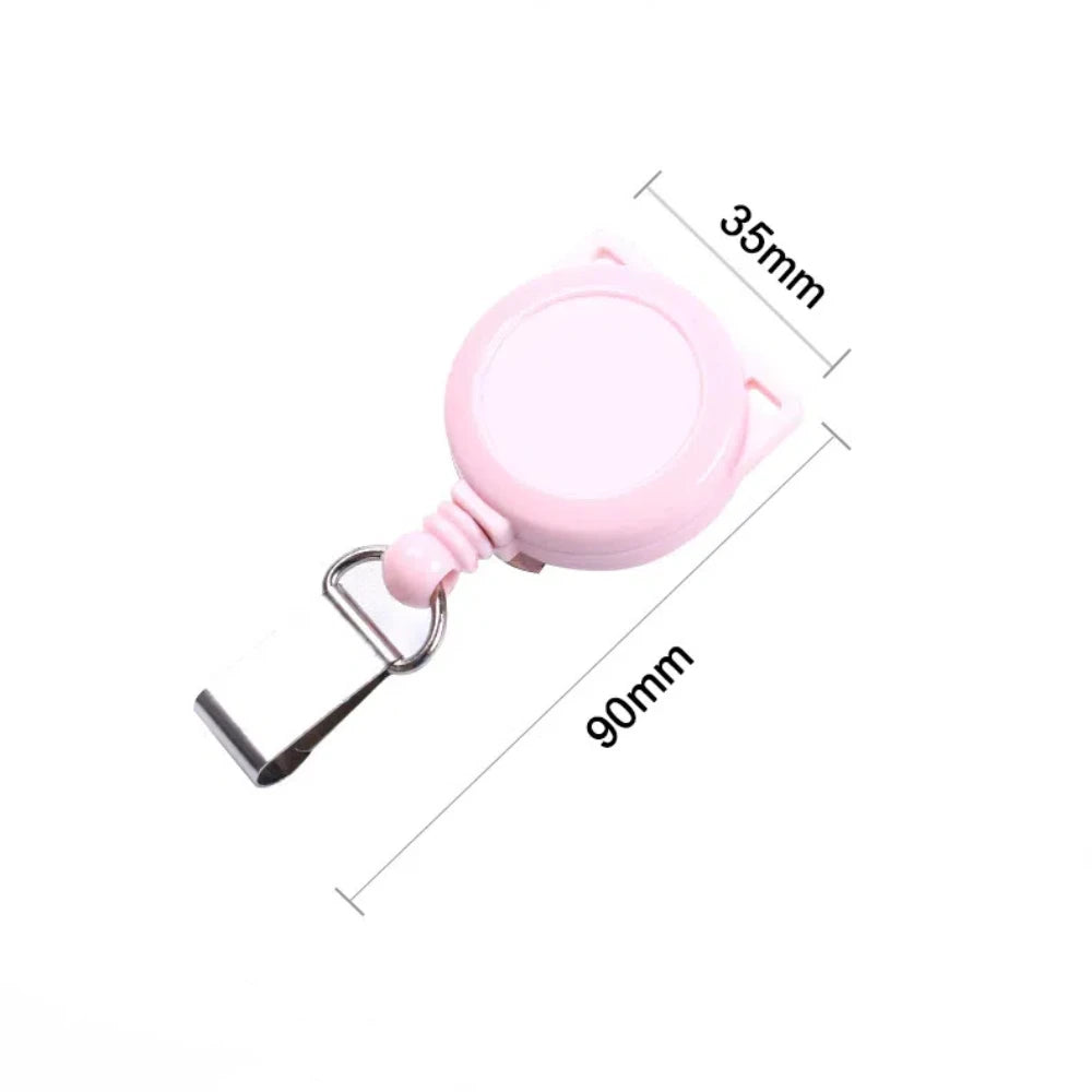 Colorful Retractable Badge Holder Clip Anti-lost ID Staff Employee's Work Card Badge Reel Lanyards Keychain Card Hasp