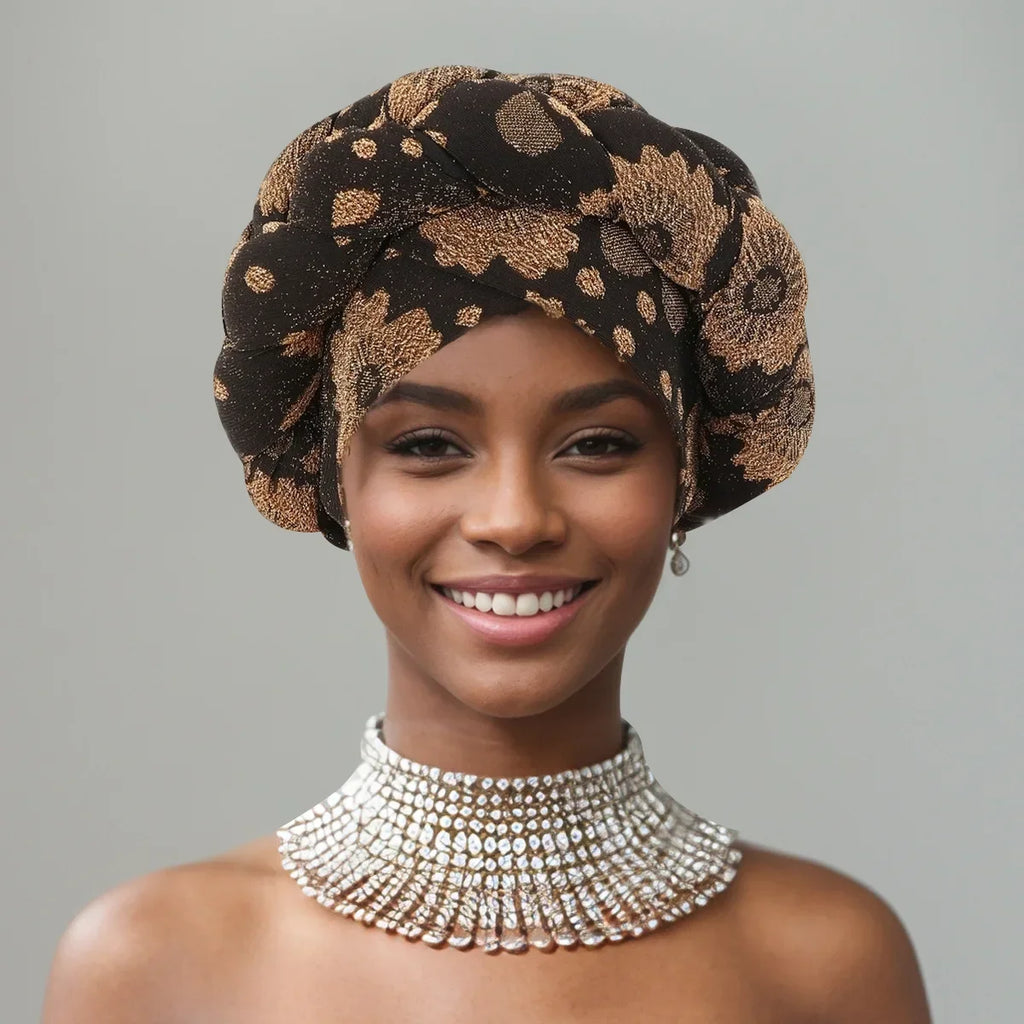Gele Headtie Already Made African Head Wraps for Women Turban Femme Gelee Nigerian Aso Oke Bonnet Femme Diamonds Headtie 2025