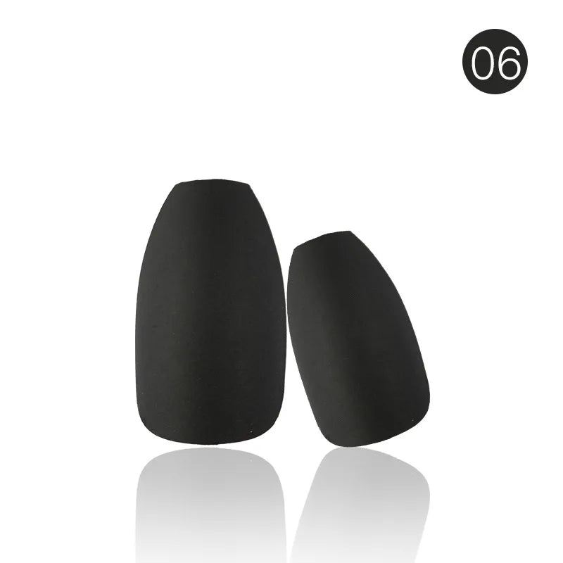 24tips/pc French White Fake Nails Matte /Glossy Detachable Long Square Natural False Press on Nails Manicure Faux Ongles