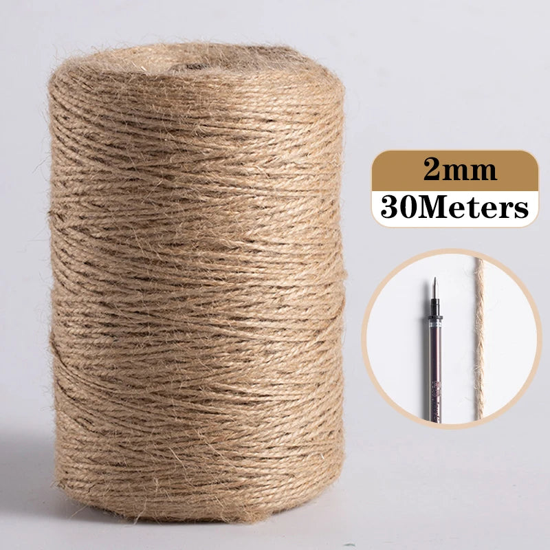 Natural Vintage Jute Rope String 1/2/3/4/5/6/8/10mm DIY Jute Cord  Twine Ribbon Crafts Sewing Handwork Gift Wrap Home Decoration