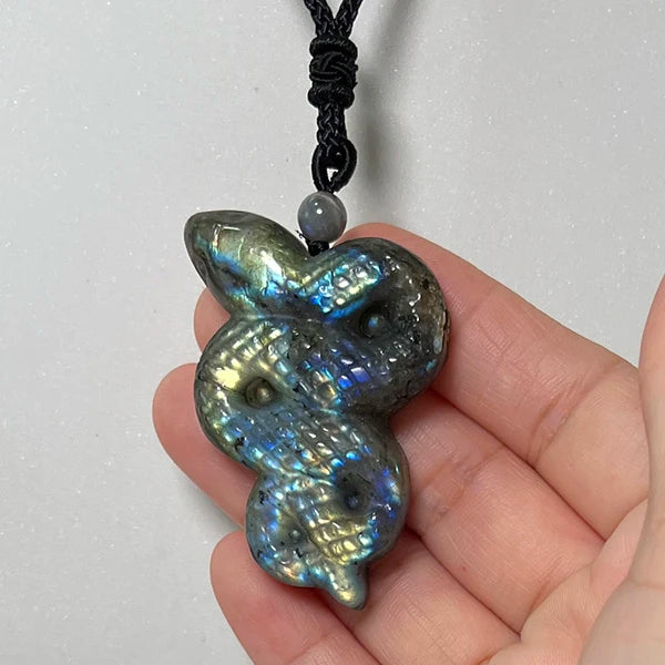 Necklace Pendant Natural Stone Irregular Shape Bead Blue Green Orange Labradorite Pendant for Women Men Jewelry 1Pcs