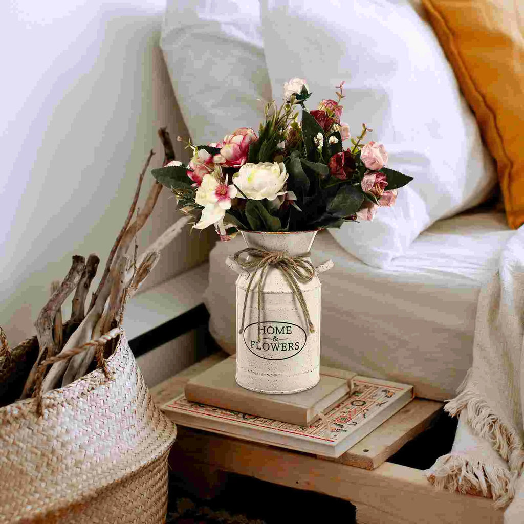 Flowerpot Bucket Delicate Iron Home Decor Retro Style Photo Prop Kettle Container Display Large