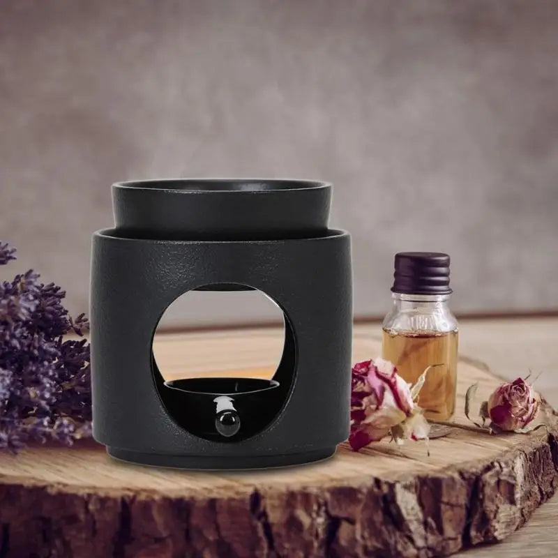AXYC Cylinder Ceramics Essential Oil Burners Aromatherapies Lamp Fragrances Diffuser with Removable Bowl Tealight Spoon Set