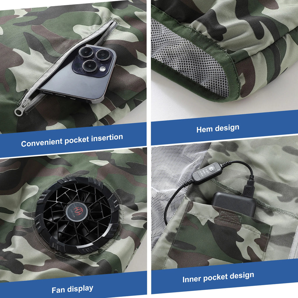 Cool Vest Electric fan vest Cooling Fan Vest Air-conditioned Clothes Hiking Cooling 13 Hours High Temperature Work Fishing Vest