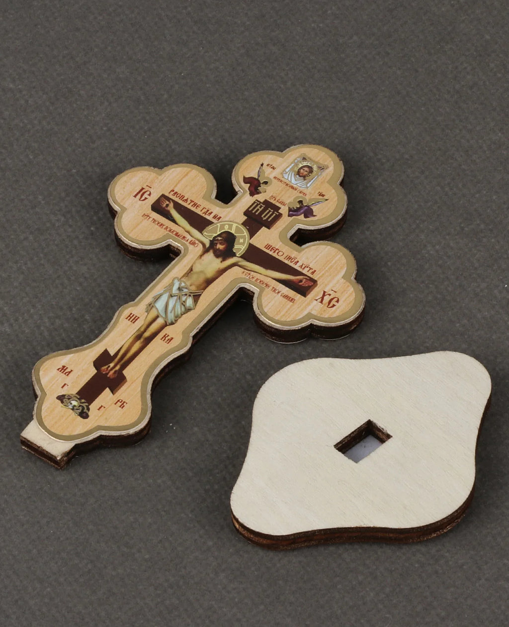 Christian Crucifix Jesus Christ Crosses Icon Ornament Wooden Jesus on Cross Stand Decoration Church Desktop Display Crafts Gift