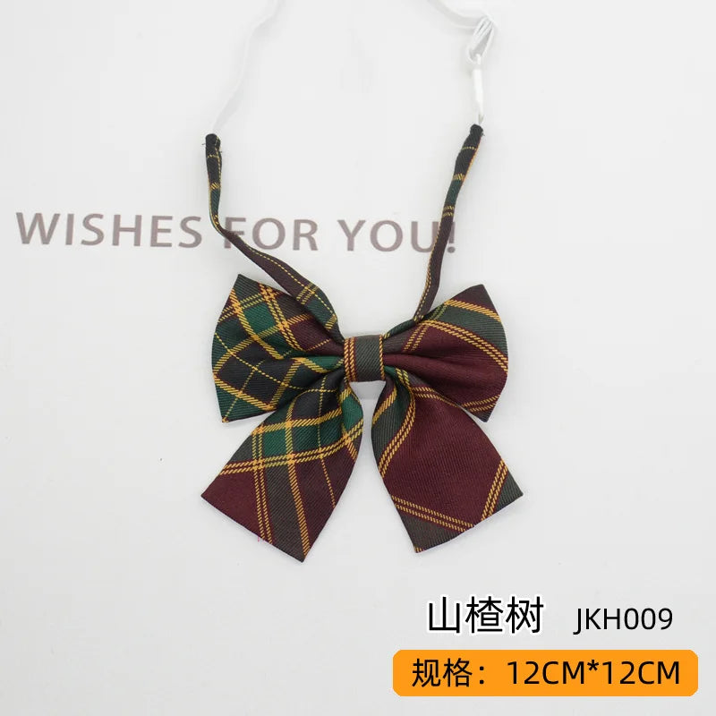 Trendy JK Ties Bowtie Women College Student Collar Neckwear Daily Shirt Accessories Cotton Plaid Bowknot Lolita Girls Lazy-tie