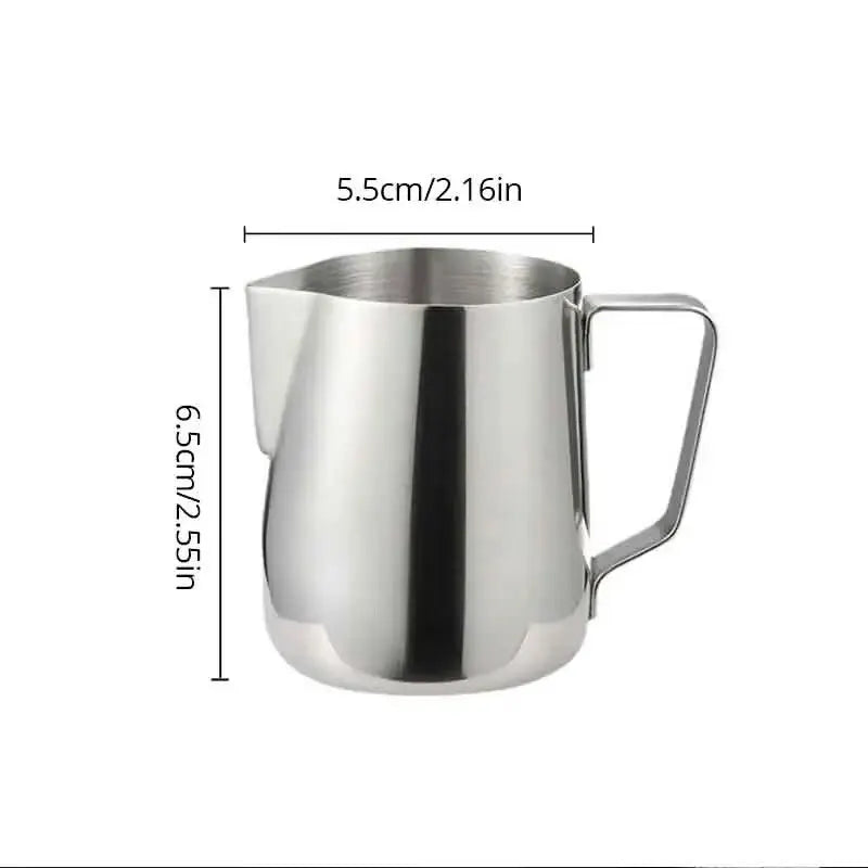 1Pc 150ml Silvery Stainless Steel Milk Frothing Pitcher Steaming Coffee Latte Frother Cup Cappuccino Milk Cream Froth Pitcher