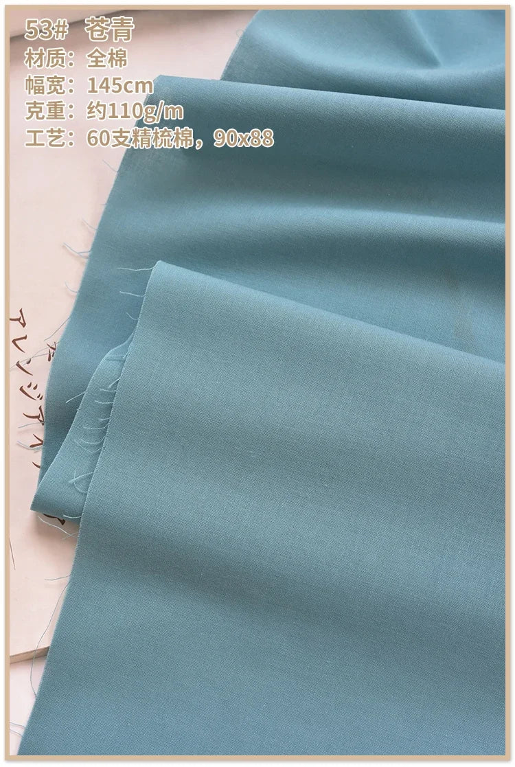 Soft Lined Cloth Fabric for Dresses and Kids' Shirts Cloth, Summer Cotton High-Count Thin 60s, 140x50cm