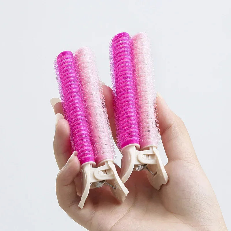 2pcs Fluffy Natural Hair Root Clip Women Girls Hair Styling Clip Lazy Curly Hair Roller Korean Pink Hair Clips Hair Accessories