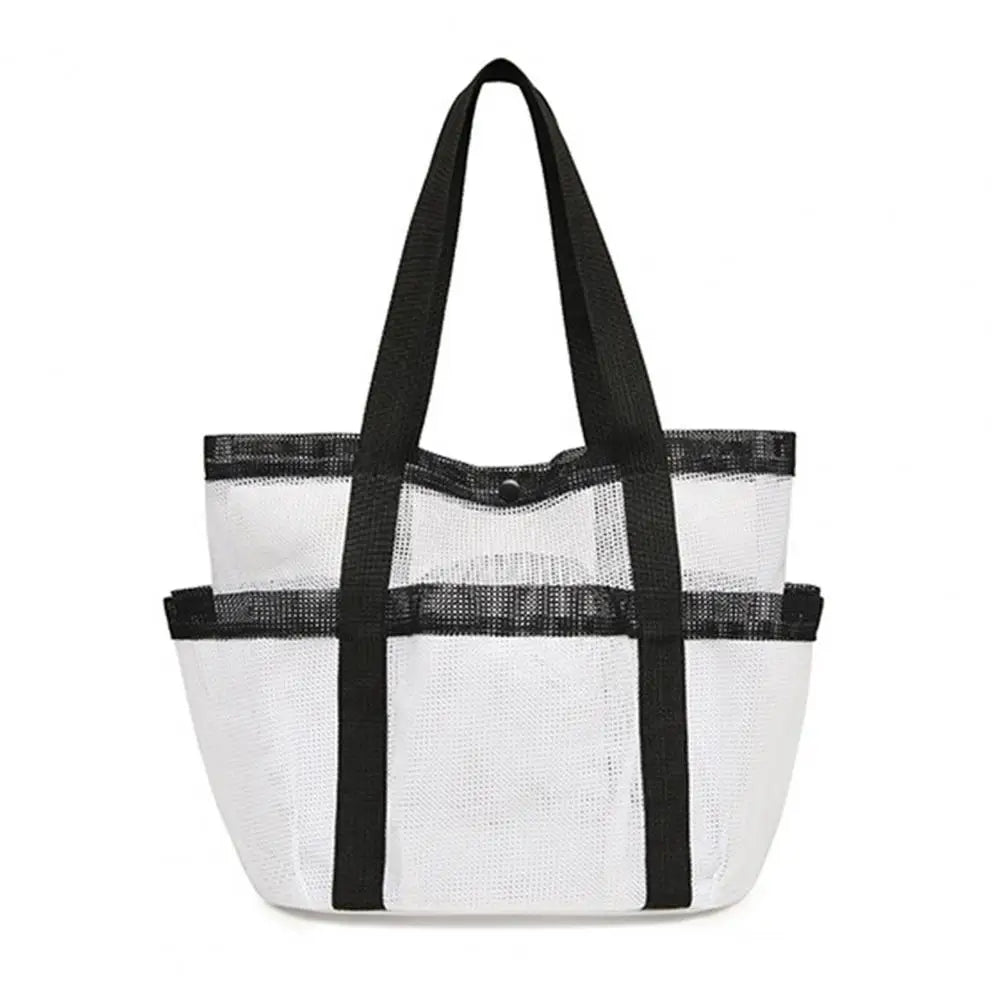 Beach Mesh Bag Portable Mesh Toiletry Bag Capacity Mesh Beach Bag Shower Caddy Organizer for Travel Gym Camping College Dorms