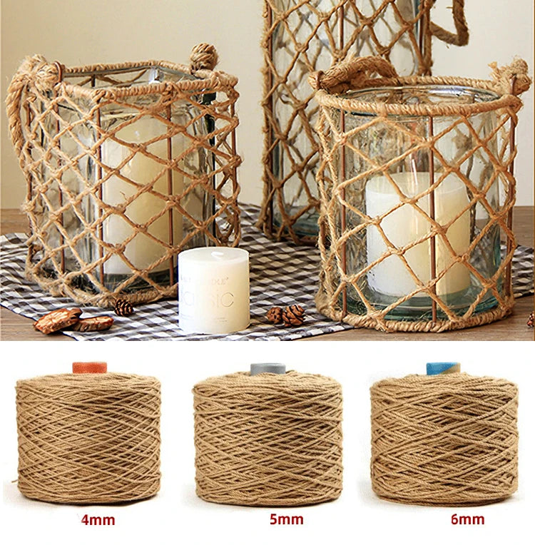 Natural Vintage Jute Rope String 1/2/3/4/5/6/8/10mm DIY Jute Cord  Twine Ribbon Crafts Sewing Handwork Gift Wrap Home Decoration