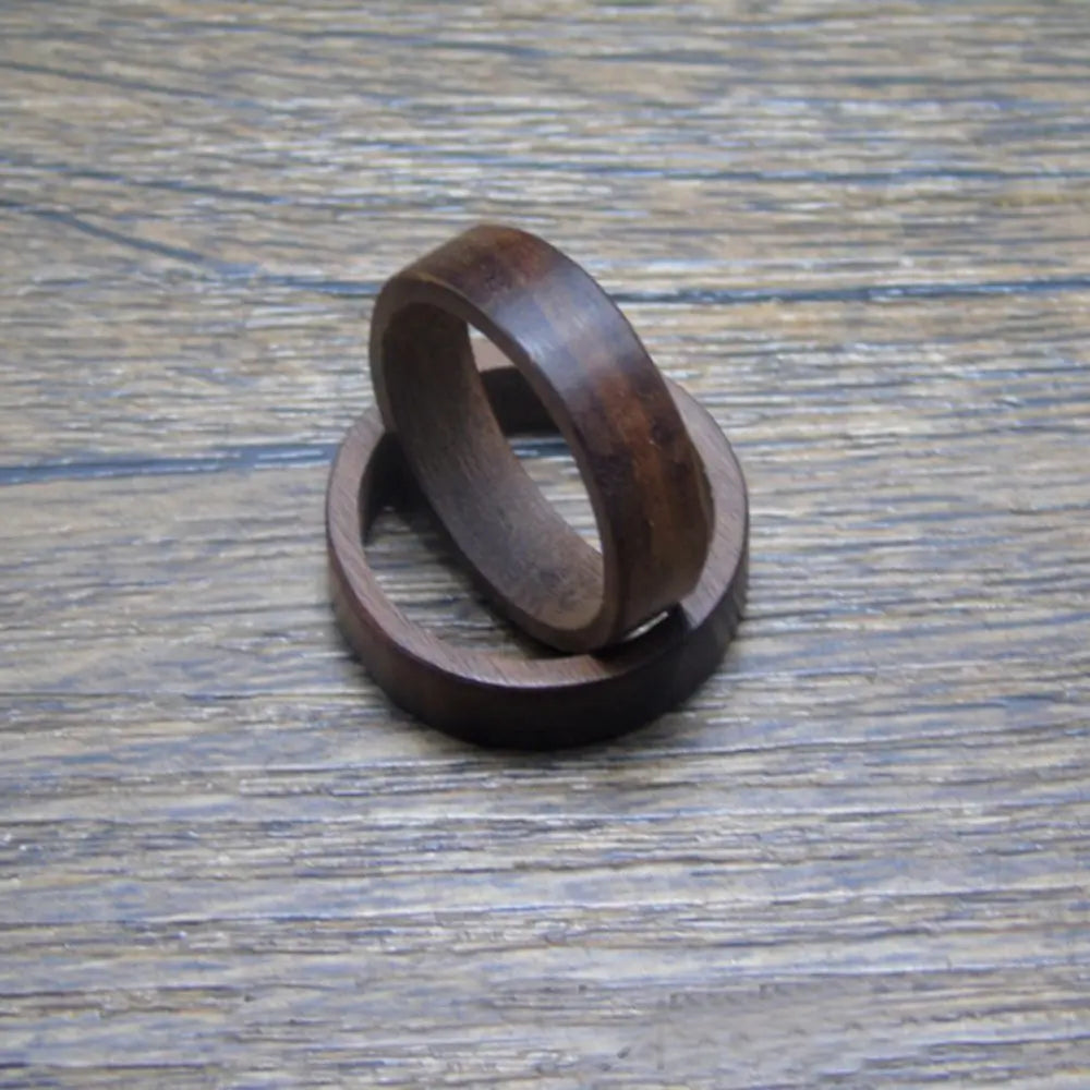 Trend Sandalwood Ebony Natural Wood Rings Pagan Retro Pull Finger Mens Ebony Finger Ring Jewelry New Year Gift for Women Men