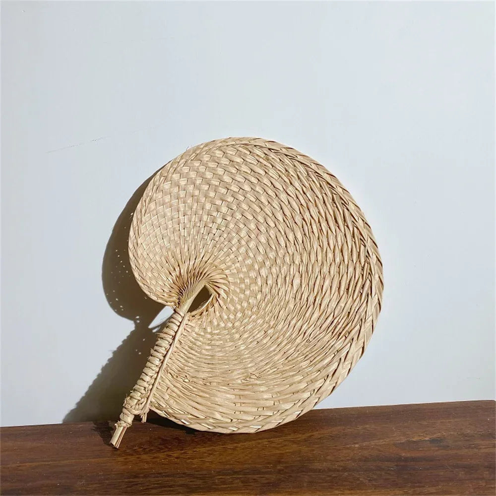 1/10PCS Hand Fans Hand Made Fan Rattan Decoration For Wedding Natural Palm Leaf Woven Fans Wall Art Decor Farmhouse Ornaments