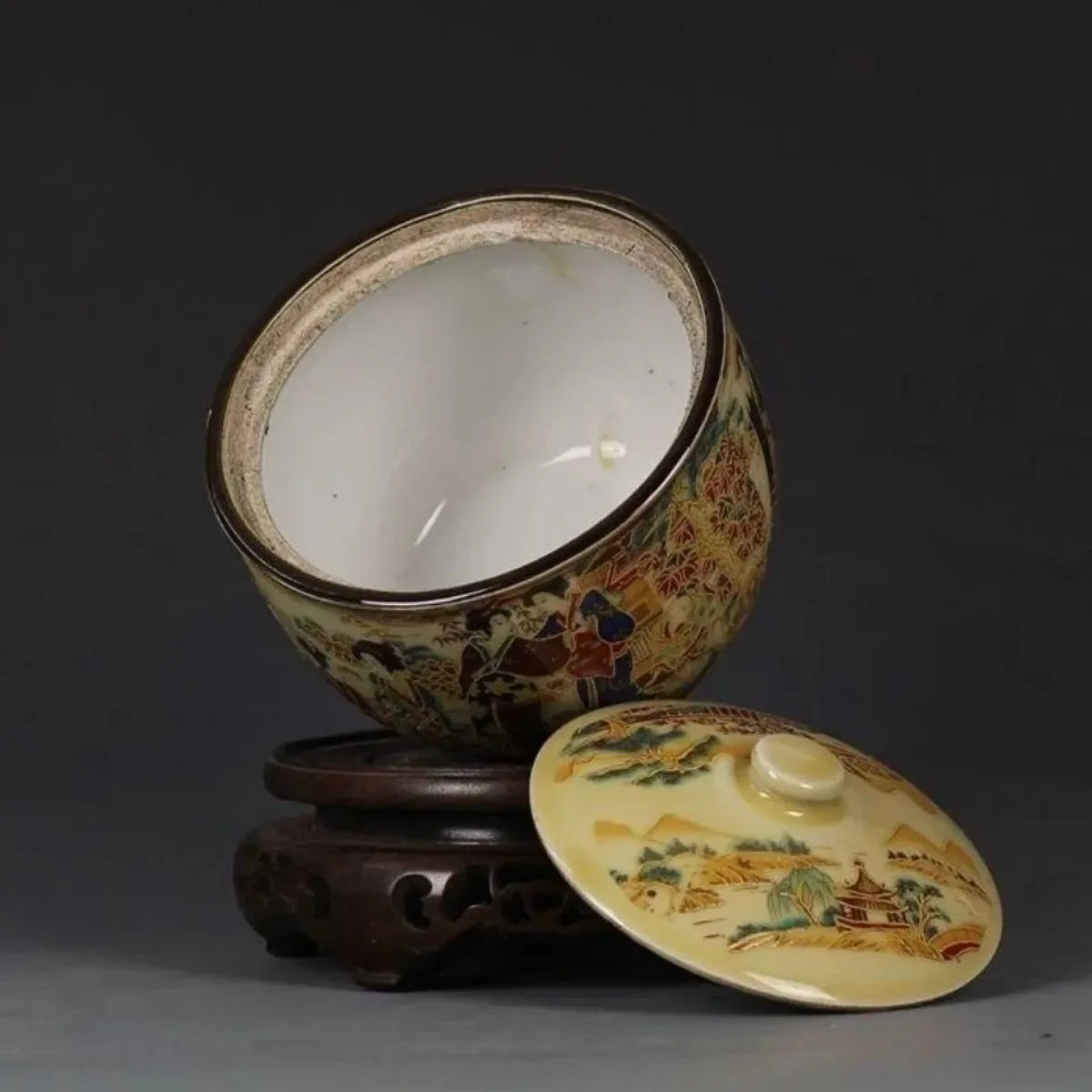 Handmade Porcelain Painted with Japanese Dowager Storage Pot Jingdezhen Home Decoration Exquisite Chinese Old Collectible