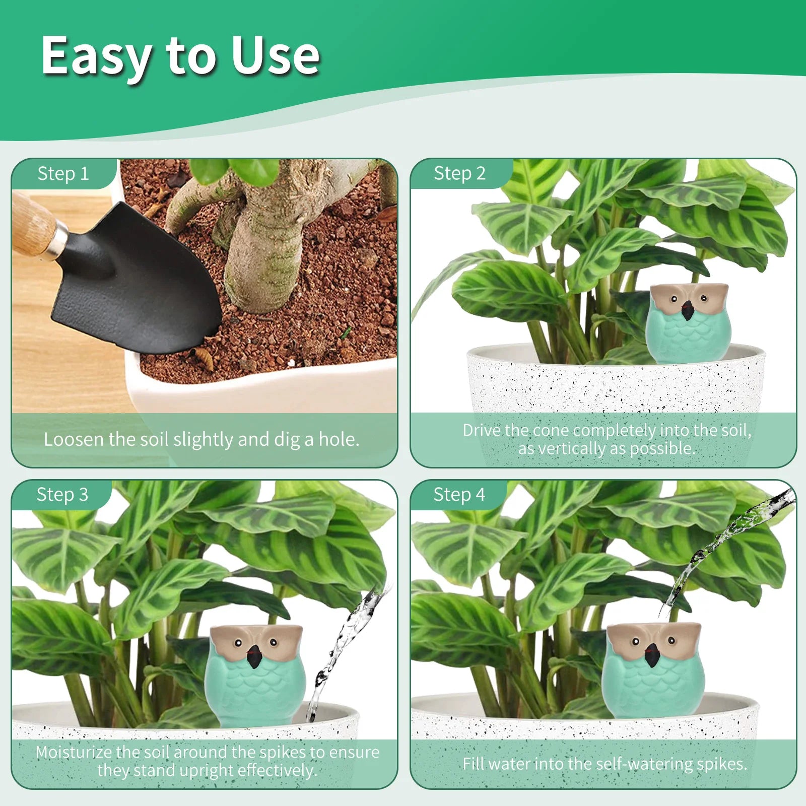 Terracotta Watering Spikes Self Watering System Drip Irrigation Auto Water Irrigation Clay Automatic Waterer Gadgets For garden
