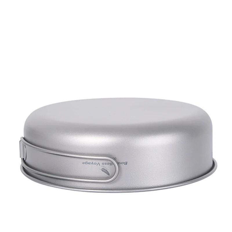 Boundless Voyage Titanium Steamer Pot Frying Pan, Outdoor Travel Picnic Camping Cooking Set, Soup Pot Saucepan Tea Tray