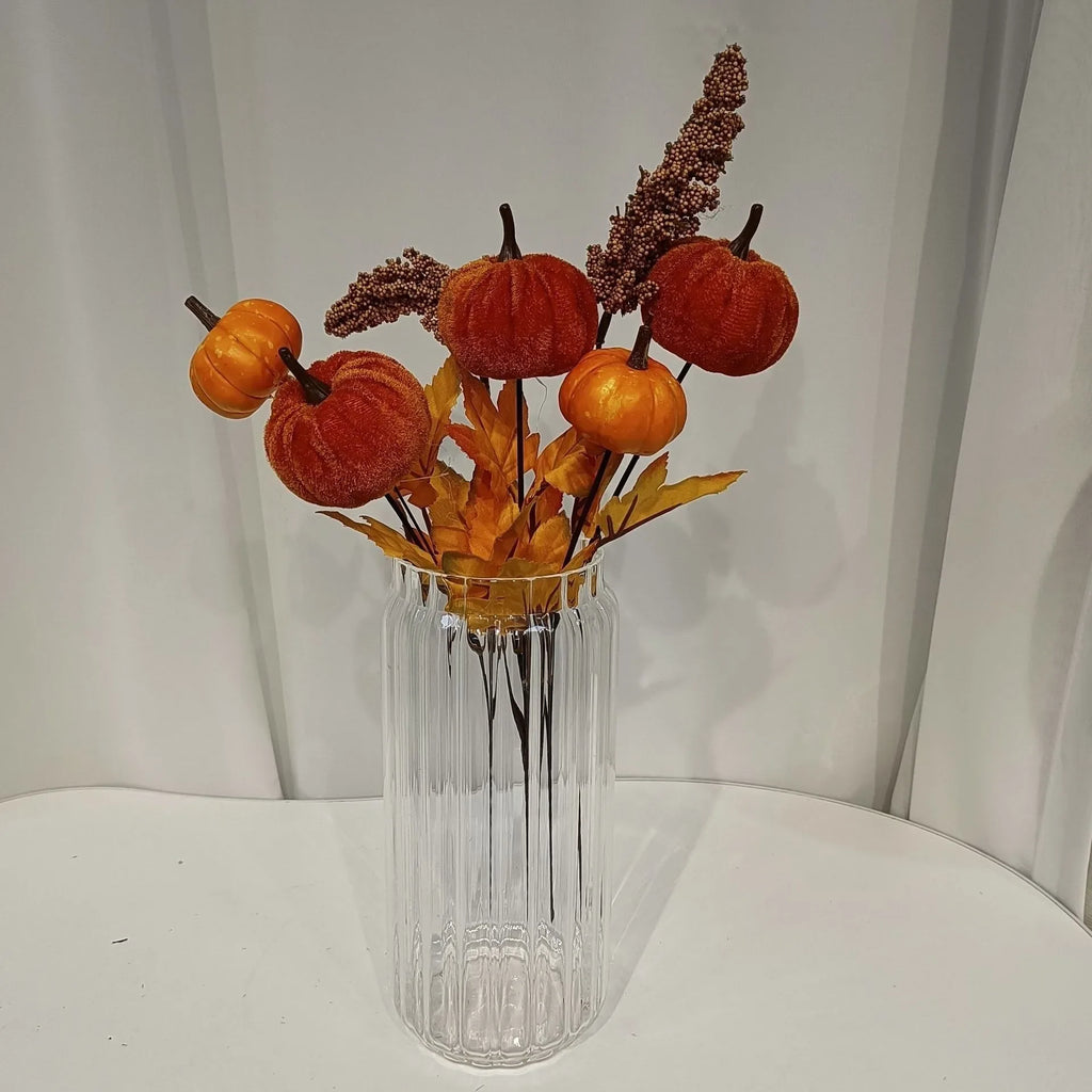 Artificial Flower Arrangement Thanksgiving Pumpkin Bouquet Table Centerpiece Artificial Maple Leaves Decorative Accents