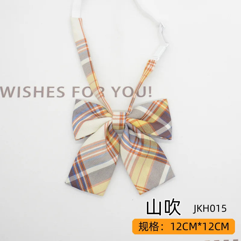 Trendy JK Ties Bowtie Women College Student Collar Neckwear Daily Shirt Accessories Cotton Plaid Bowknot Lolita Girls Lazy-tie