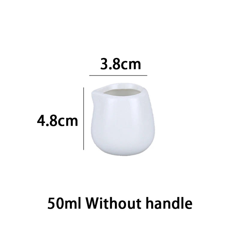 50/100/220ML Mini Ceramic Milk Jug Espresso Coffee Cream Jugs Kitchen Sauce Cup Serving Pitcher White Heat-resistant Milk Cup