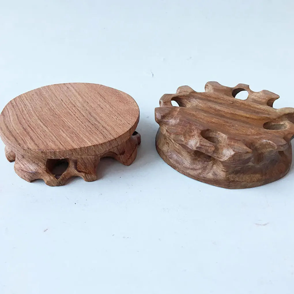 Wooden Base Round Stable Smooth Exquisite Figurines Stand Sturdy Fadeproof Pedestal Craft Home Teapot Room Stores