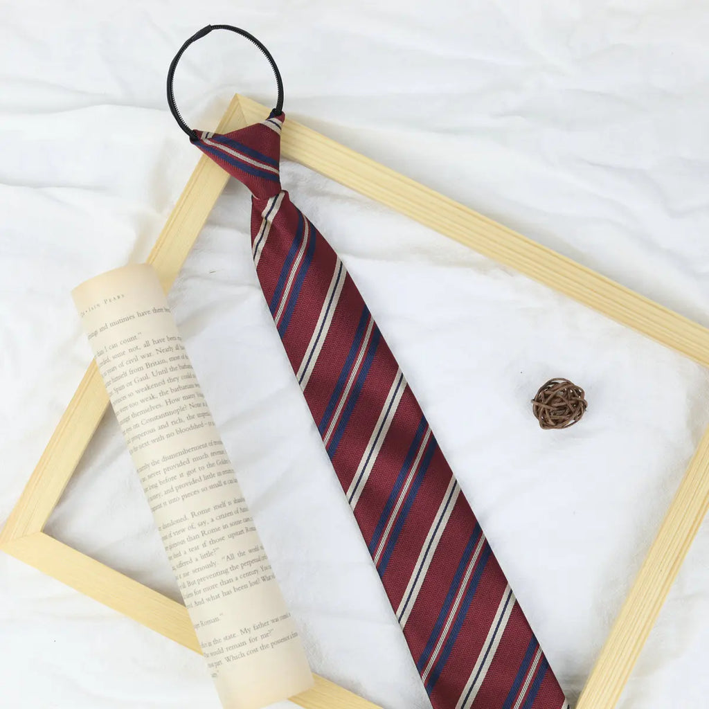 Japanese JK Men Tie Female Clothes Accessories Decorate Student Uniform Bow Tie Hand College Style Red Striped Ties for Girls